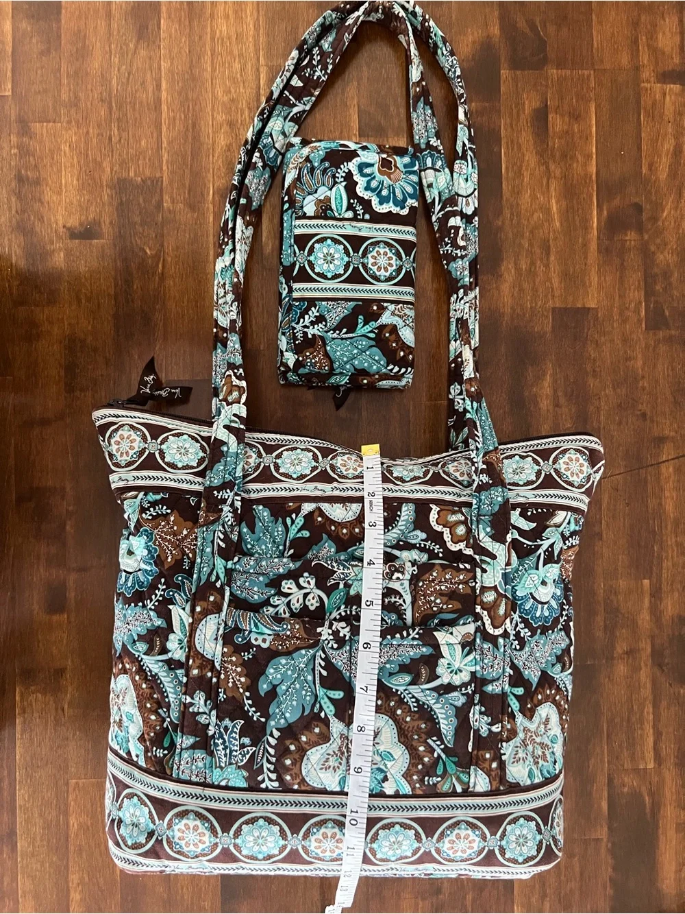 Vera Bradley Java Blue Zip Top Tote & Wallet
